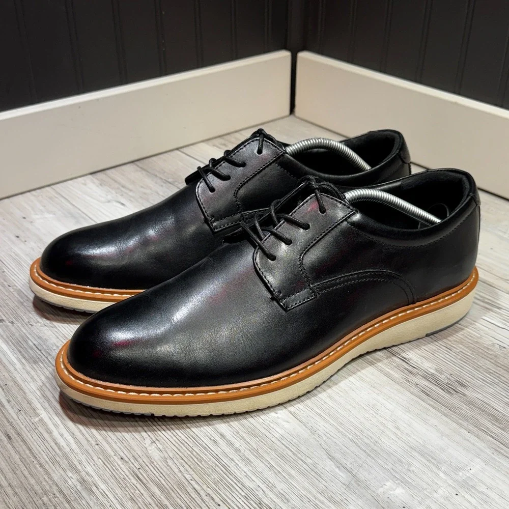 Nordstrom Rack Sven Plain Toe Derby Men's Shoes Black Sz 11.5M
